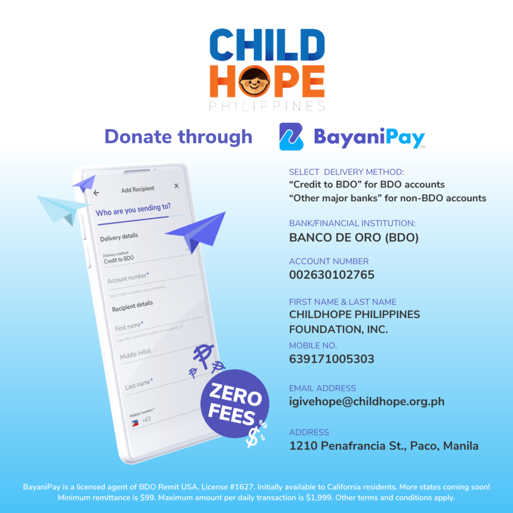 bayanipay registration using childhope invite code