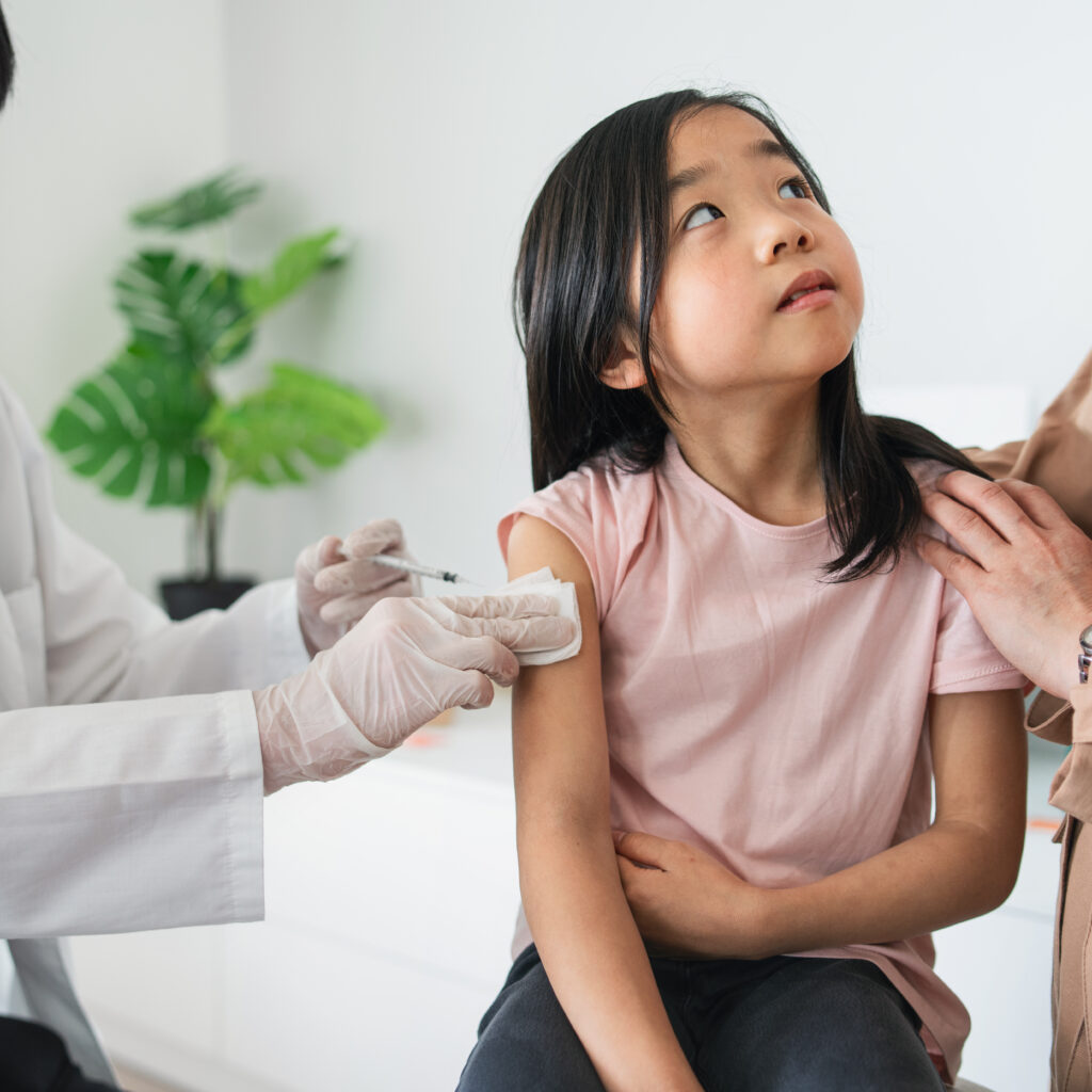 child health care being done in the clinic