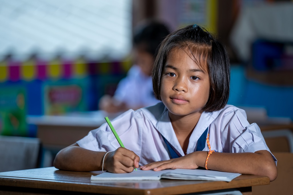 Filipino elementary student in a classroom