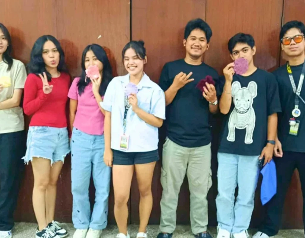 interns showing finished crochets