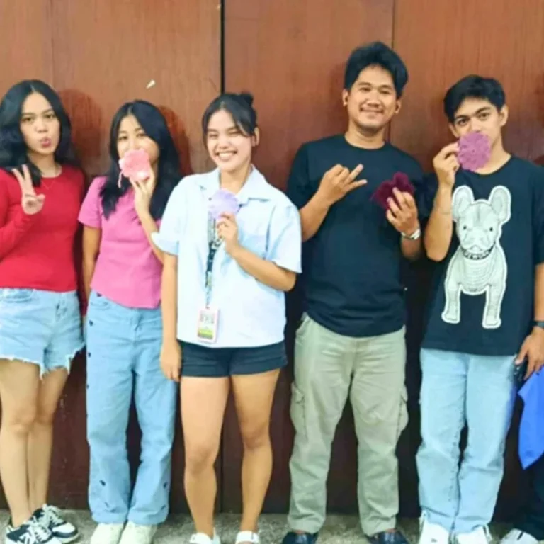 interns showing finished crochets